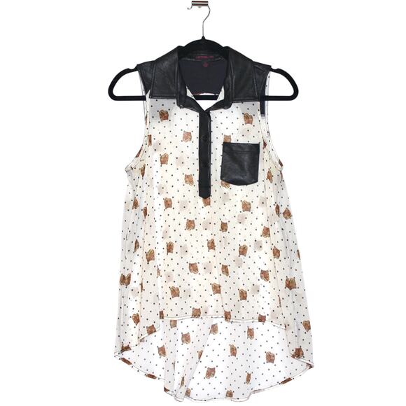 Material Girl Cheetah Print Flowy Top Size Large - Picture 1 of 2